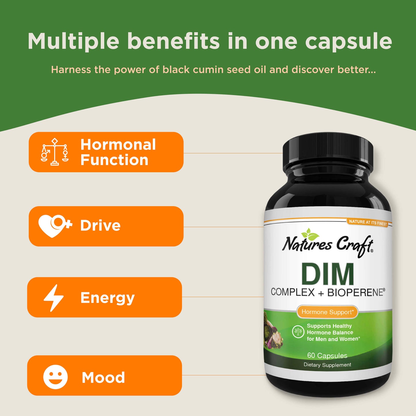 DIM Complex with BioPerine - 60 Capsules – Nature's Craft